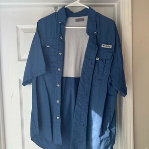 Columbia Navy Button-Up Shirt
